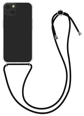 Produktbild von kwmobile Necklace Case kompatibel mit Apple iPhone 13 Hülle - Silikon Cover mit Handykette - Band Handyhülle Schwarz Transparent