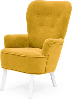Produktbild von Sofiland Polstersessel VELO– Akzentstuhl im skandinavischen Design – Wohnzimmer, Leseecke, Gelb