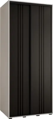Produktbild von MEBLE KRYSPOL Cannes 6 Schrank mit 2 Schiebetüren - 205,2x120x60 cm - Weiß Schwarz Schwarz