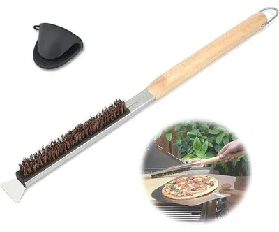 Zdjęcie produktu dla Szczotka do pizzy z silikonowym uchwytem, 53,5 cm, narzędzie do czyszczenia