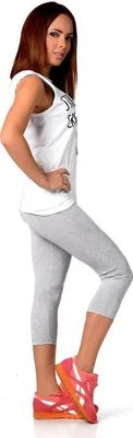 Produktbild von Damen Leggings 3/4 Sommer Capri Graumeliert M/38