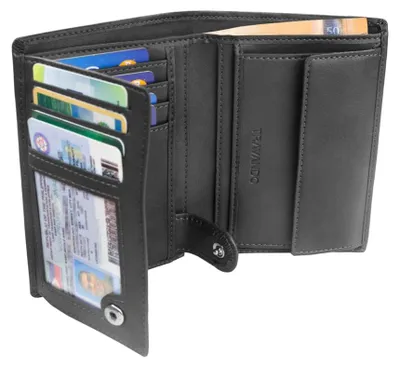 Produktbild von Herrenbrieftasche Geldbörse - Hochformat - RFID-Schutz - 13 Kartenfächer