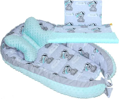 Produktbild von Baby MINKY Nestchen Kokon Kuschelnest Reisebett 2-seitig Kissen Decke Schmetterling Kissen - 4T- 29