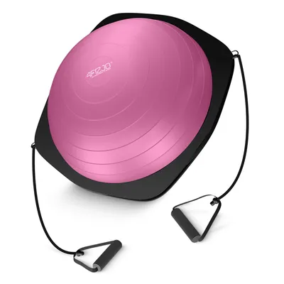 Produktbild von 4FIZJO Balance Ball mit Expander, Halbkugel, Trainer für Gleichgewicht, Fitness Training, rosa