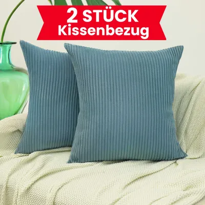 Produktbild von 2 Stück - 45x45 cm Kissenbezüge - 2er Set Kissenbezug - Kissenhüllen - Zierkissenbezüge für Sofakissen Dekokissen Kissen Zierkissen - Ozeangeheimnis