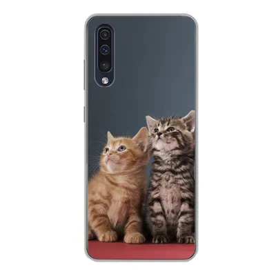 Produktbild von MuchoWow® Handyhülle Schutzhülle Hülle für Samsung Galaxy A50 Kätzchen - Blau - Rosa - Mädchen - Jungen - Kind Silikon Softcase Handy Hülle - Mobiltelefonhülle