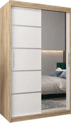 Produktbild von Kleiderschrank, Schiebetürenschrank Schlafzimmer, Schrank mit Spiegel VERONA 2 120 cm