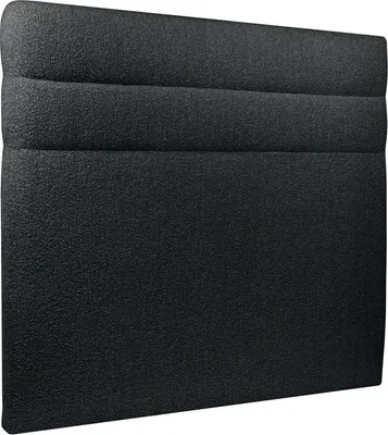 Productafbeelding van Hoofdeinde, model Linien – Zwarte bouclé-stof, 180 cm