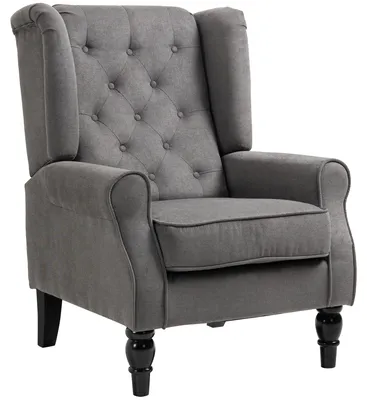 Produktbild von HOMCOM Einzelsofa Relaxsessel Einzelstuhl mit Tufting Polyester Dunkelgrau