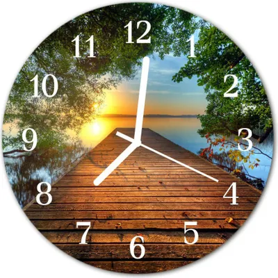 Produktbild von Glasuhr Wanduhr Küchenuhr Echt-Glas 30fi cm Steg mehrfarbig