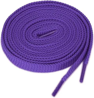 Zdjęcie produktu dla Płaskie sznurówki z wgłębieniem, fioletowe, długość 120 cm, unisex.