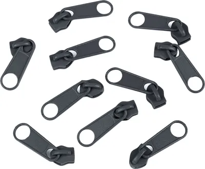 10 Reißverschluss Zipper für Endlosreißverschluss, 3mm, anthrazit