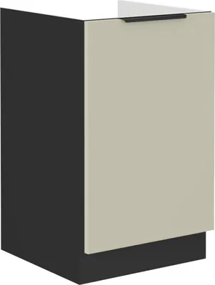 Produktbild von Eintüriger Spülenschrank AGAFIJA – Breite 50 cm, Cashmere / Schwarz