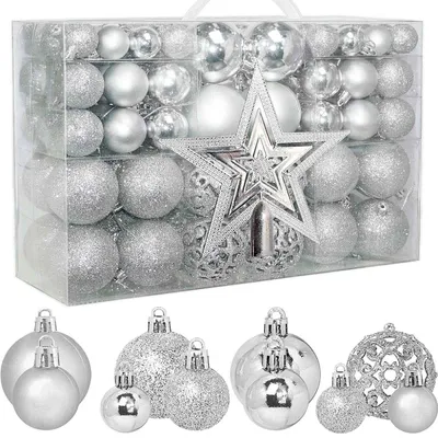 100er Set Weihnachtskugeln, unzerbrechlich, 3/4/6 cm, Rot & Gold