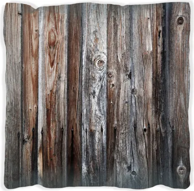Produktbild von Wallario Premium Kissen, weiche Oberfläche, mit Motiv Alte Holzwand - Holzplanken in grau und braun, Größe: 30 x 30 cm, mit weißer Rückseite