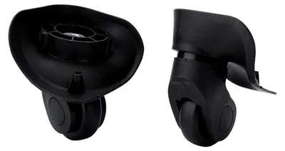 Produktbild von Koffer Rollen Ersatzteile, Ersatzräder Koffer, Ersatzrollen Gepäckrad Universal, 1 Paar Schwarzer PVC Koffer Ersatz Spinnerräder Silent Wear Riemenscheibe für Gepäckkofferwagen, W041-2 L
