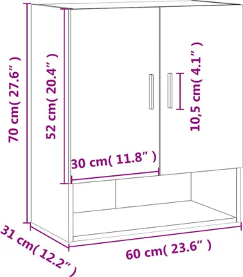 Produktbild von vidaXL Wandschrank Betongrau 60x31x70 cm Holzwerkstoff