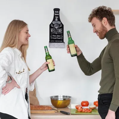 Produktbild von Bar- und Küchenöffner mit Kurkentreter und Aufnahmefach für Bierflaschen, schwarz