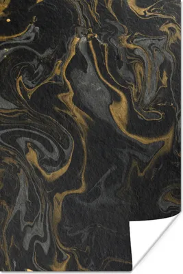 Produktbild von MuchoWow® Poster Marmor - Textur - Grau - Gold - Marmoroptik - Luxus 80x120 cm - Papierdruck