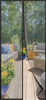 Obrázek produktu pro Magnetické dveře na balkon, terasu a do sklepa – samolepicí – výklopné – 90 x 212 cm – černé