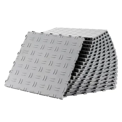 Produktbild von SucceBuy ineinander greifende Garagenbodenfliesen, 30,5 x 30,5 x 1,3 cm, 25er-Pack, rutschfest, doppelseitig, Bodenbelag für Garagen, Keller, Reparaturwerkstätten, Silber