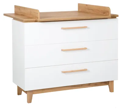 Produktbild von roba Wickelkommode mit Wickelansatz 'Finn' mit Schubladendämpfung, 3 Schubladen, Wickelhöhe 94 cm