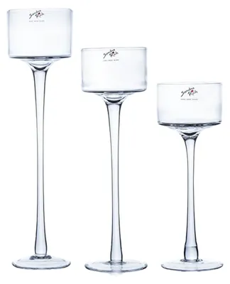 Produktbild von Teelichthalter auf Fuß in 3 Größen H. 25 + 30 + 35cm D. 9cm rund Sandra Rich