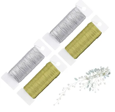 Basteldraht 0,35 mm x 200 m, 4 Rollen Gold-Silber