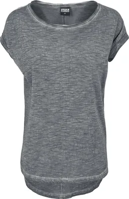 Produktbild von Urban Classics T-Shirt Damen Ladies Long Back Shaped Spray Dye Tee dunkelgrau XL
