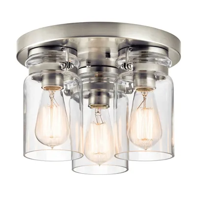 Immagine prodotto di Lampada da soffitto Elstead Brinley E27 a 3 luci, nichel spazzolato