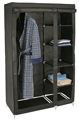 Produktbild von HI Kleiderschrank 110x46x178 cm Stoff Schwarz