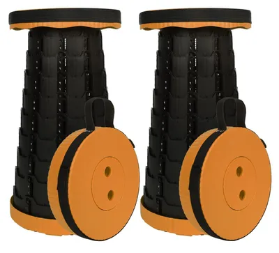 Productafbeelding van Telescopische campingstoel met draagriem - Hoogte verstelbaar tot 45 cm, oranje