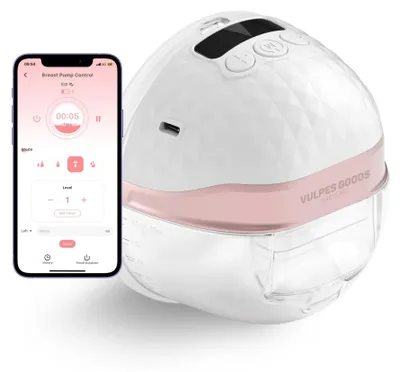 Immagine prodotto di Vulpes Goods Tiralatte singolo, con APP, tiralatte elettrico portatile con 4 modalità e 36 potenze, flangia 19mm/21mm/24mm/28mm, tiralatte, inclusi 30 sacchetti per la conservazione del latte materno, 1 pezzo, PRO V2