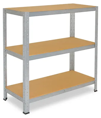 Produktbild von shelfplaza HOME 90x75x40 cm Schwerlastregal in verzinkt mit 3 Böden und 175 kg Traglast pro Boden