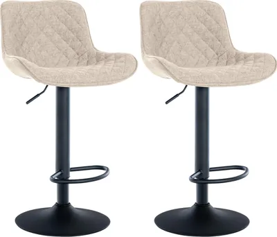 Produktbild von 2er Set Barhocker HLO-CP282 Stoff  taupe