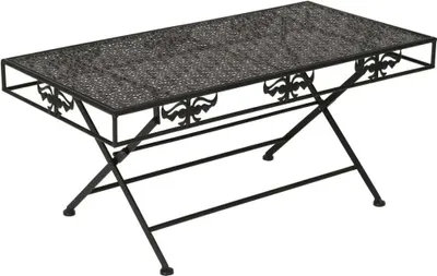 Produktbild von vidaXL Couchtisch Klappbar Vintage Stil Metall 100x50x45 cm Schwarz - Beistelltisch - Beistelltische - Wohnzimmertisch - Wohnzimmertische