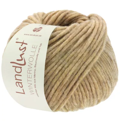 Produktbild von Lana Grossa LANDLUST WINTERWOLLE 50 g gefülltes Schlauchgarn aus Wolle, Baumwolle & Yak 70 m Farbe 019 - Camel meliert
