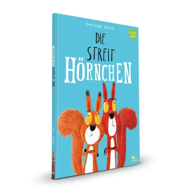 A book cover with two cartoon squirrels on a blue background.
