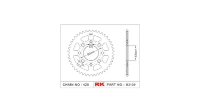 Produktbild von Rk Kettenrad 428 41z Stahl silber