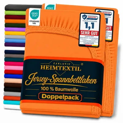 Produktbild von Marke Jersey Spannbettlaken Doppelpack Rundumgummizug 90 - 100 x 200 cm Terrakotta