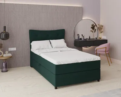 Produktbild von Boxspringbett, 120cm x 200cm, Grau, mit Bettkasten, Matratze und Topper, Einzelbett, NEVADA, Panda Möbel