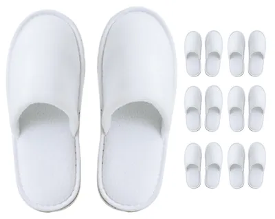 Produktbild von Modlux Spa-Pantoffeln - 6 Paar Spa-Pantoffeln aus Baumwollsamt in großen Größen