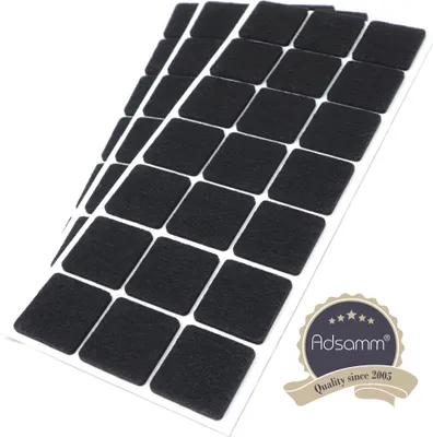 Produktbild von Adsamm® | 63 x selbstklebende Filzgleiter / Schwarz / 30x30 mm / quadratisch / Möbelgleiter aus Filz mit 3.5 mm Stärke