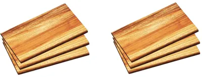 Produktbild von Neustanlo Frühstücksbrettchen 6er Set | Akazienholz Brotzeitbrett nachhaltig | robuste Schneidebretter pflegeleicht | Holzbrettchen für Frühstück Küche Servieren | 23 x 15 cm