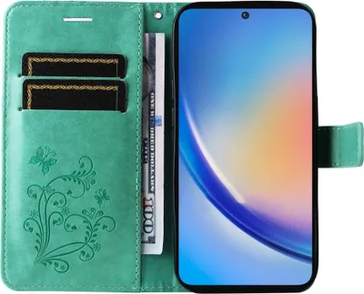 Produktbild von Samsung Galaxy A55 Hülle - Coverup Schmetterlinge Klapphülle - Mintgrün