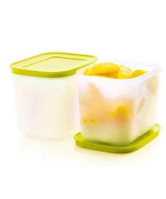 Produktbild von TUPPERWARE Gefrier-Behälter 1,1 L weiß-gel hoch (2) Eis-Kristall Eiskristall