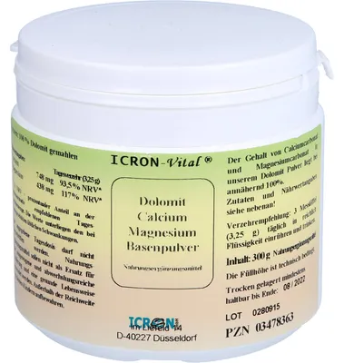 Produktbild von ICRON-Vital Dolomit Calcium Magnesium Basenpulver, 300 g Pulver