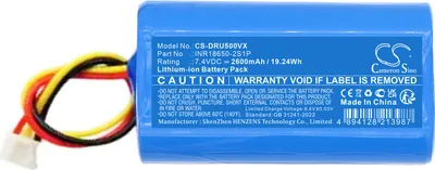 Immagine prodotto di TECHTEK Batteria compatibile con [Deerma] DEM-NU05, NU05 sostituisce INR18650-2S1P