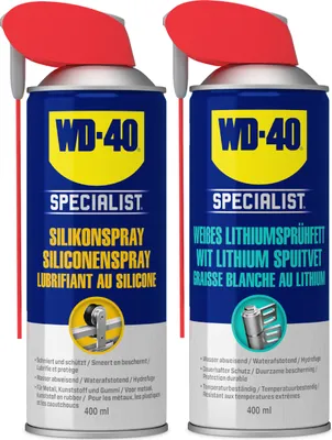 Produktbild von WD-40 Specialist Weißes Lithiumsprühfett + WD-40 Specialist Silikonspray