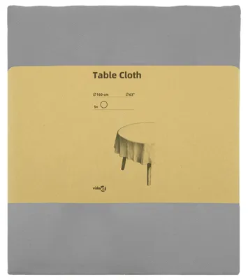 Image de vidaXL, nappe ronde, lot de 5, gris clair, diamètre 160 cm, polyester